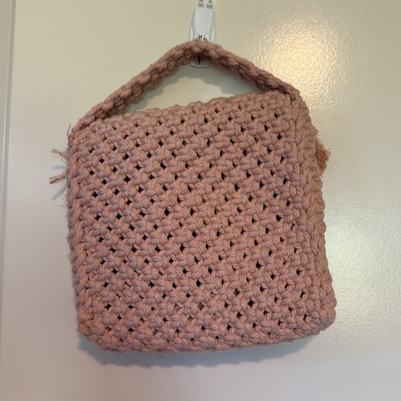 Handmade macrame clutch/bag - Dusty Pink - Picture 2 of 9